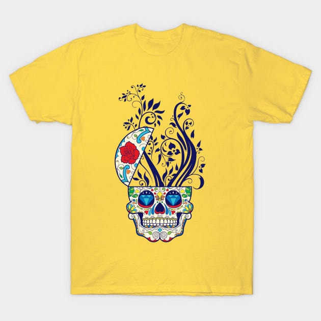 Happy Skull T-Shirt by inkExtreme